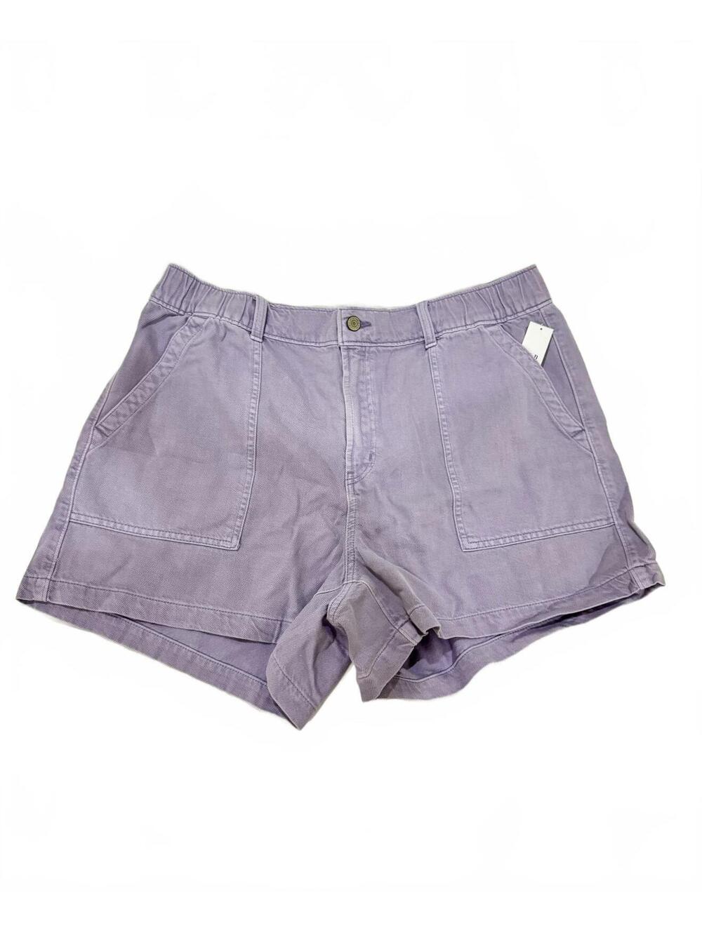 NWT Gap Pastel Purple High Rise Elastic Denim Utility Shorts XL 4" Inseam - Picture 2 of 9